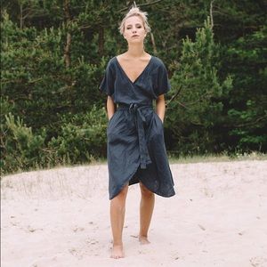 Linen Fox Mimosa Wrap Dress